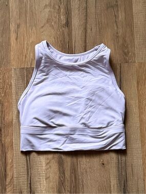 Calla High-Neck Lavender Crop Tank Top - Smal